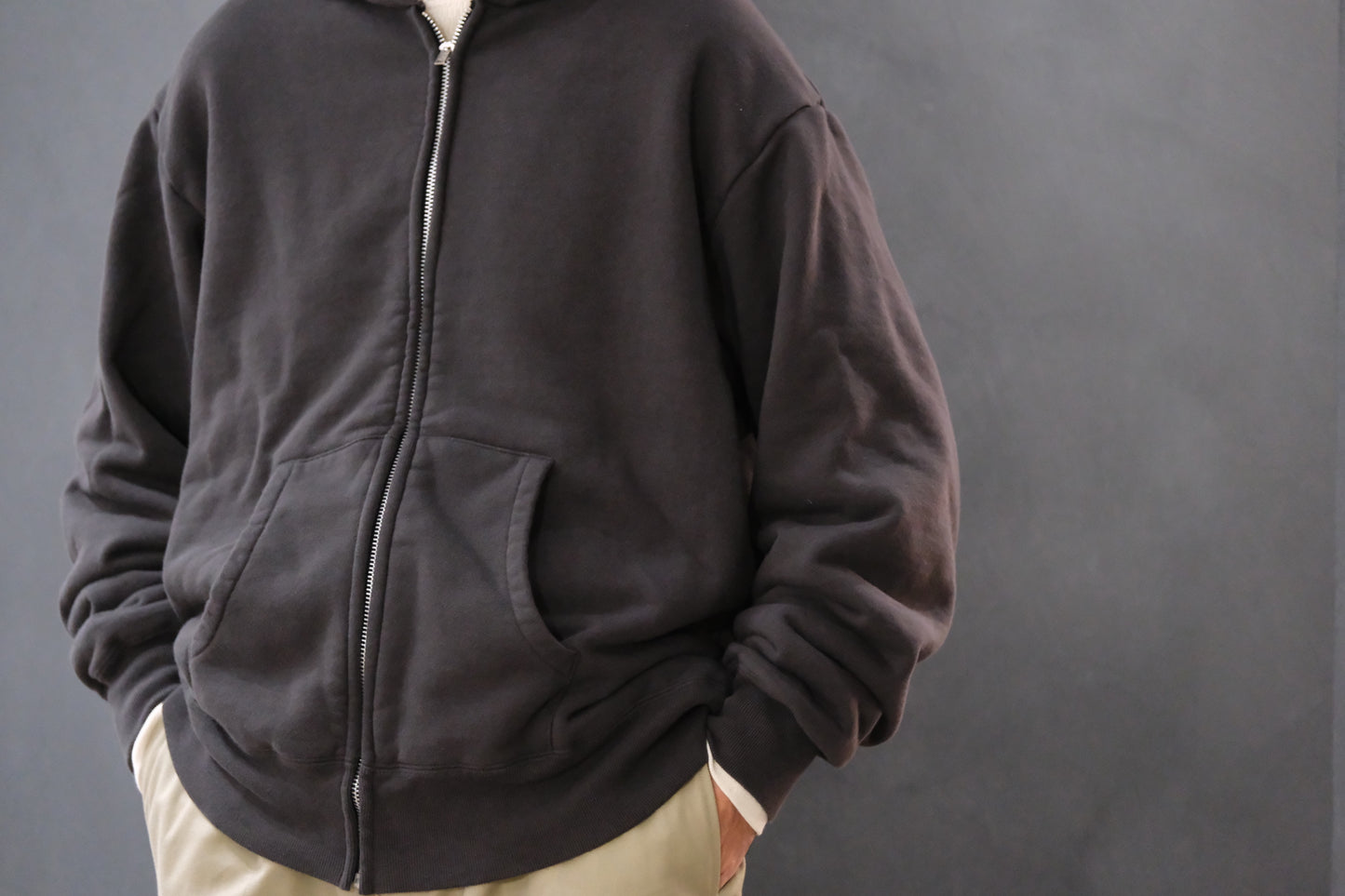 WASEW / TWO FACE ZIP HOODIE (BLACK SUN)