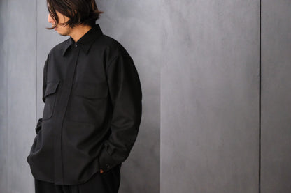 ANTOS/DOUBLE POCKET OVER SHIRT/BLACK