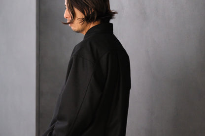 ANTOS/DOUBLE POCKET OVER SHIRT/BLACK