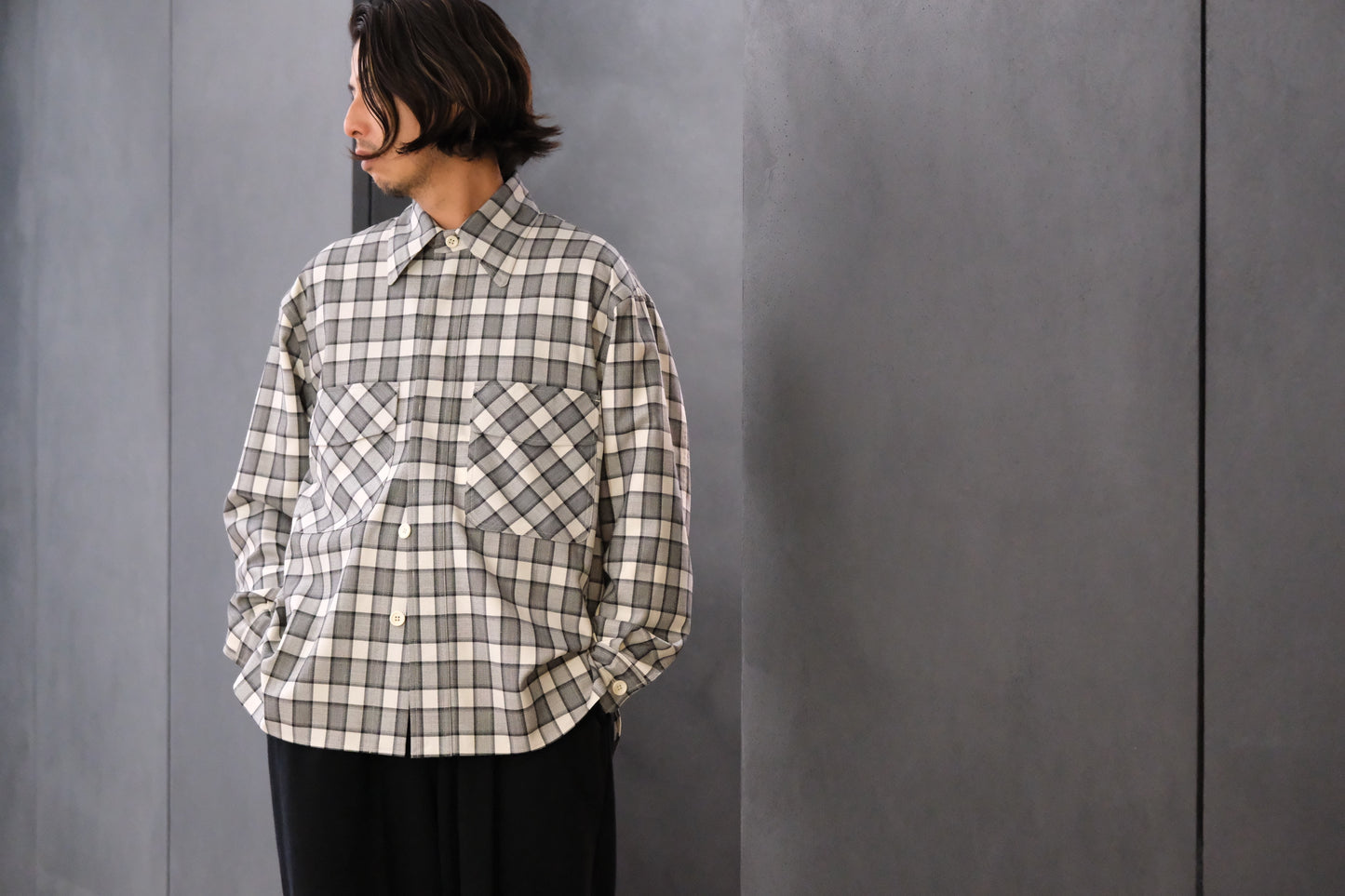ANTOS/DOUBLE POCKET OVER SHIRT/CHECK