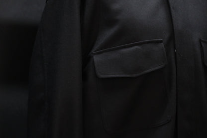 ANTOS/DOUBLE POCKET OVER SHIRT/BLACK