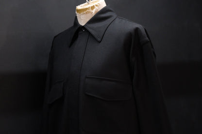 ANTOS/DOUBLE POCKET OVER SHIRT/BLACK