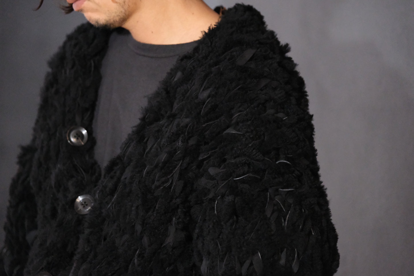 GOOD KARMA DEVELOPMENT/MOUTON CARDIGAN " CHARLIE "/BLACK