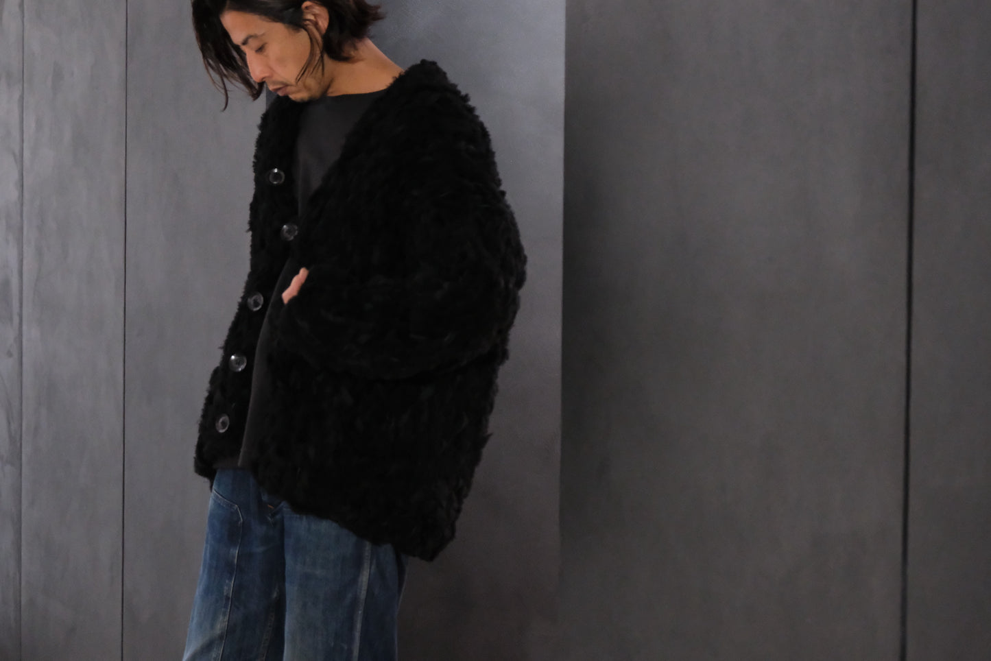 GOOD KARMA DEVELOPMENT/MOUTON CARDIGAN " CHARLIE "/BLACK
