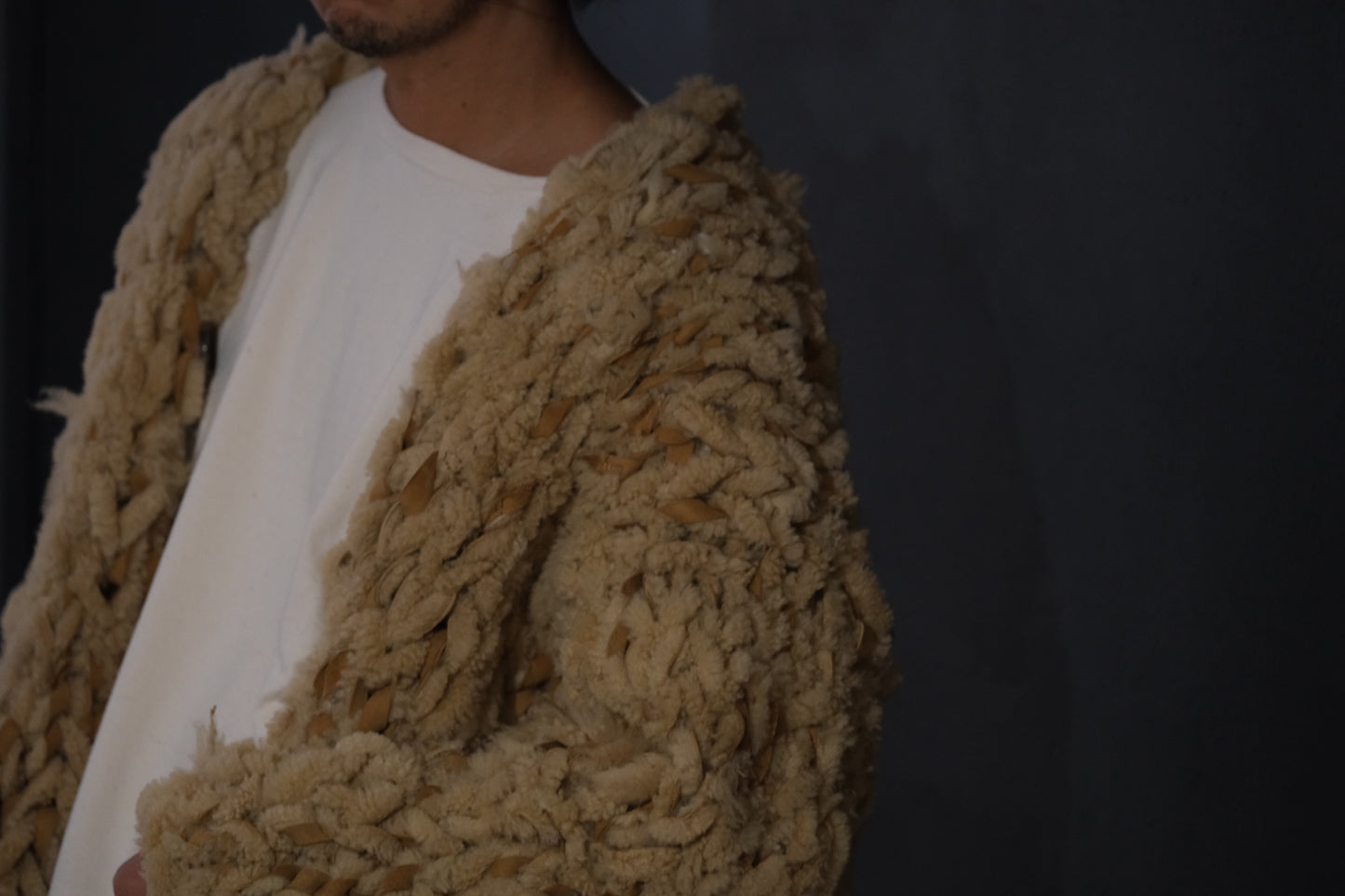 GOOD KARMA DEVELOPMENT/MOUTON CARDIGAN " CHARLIE "/BEIGE