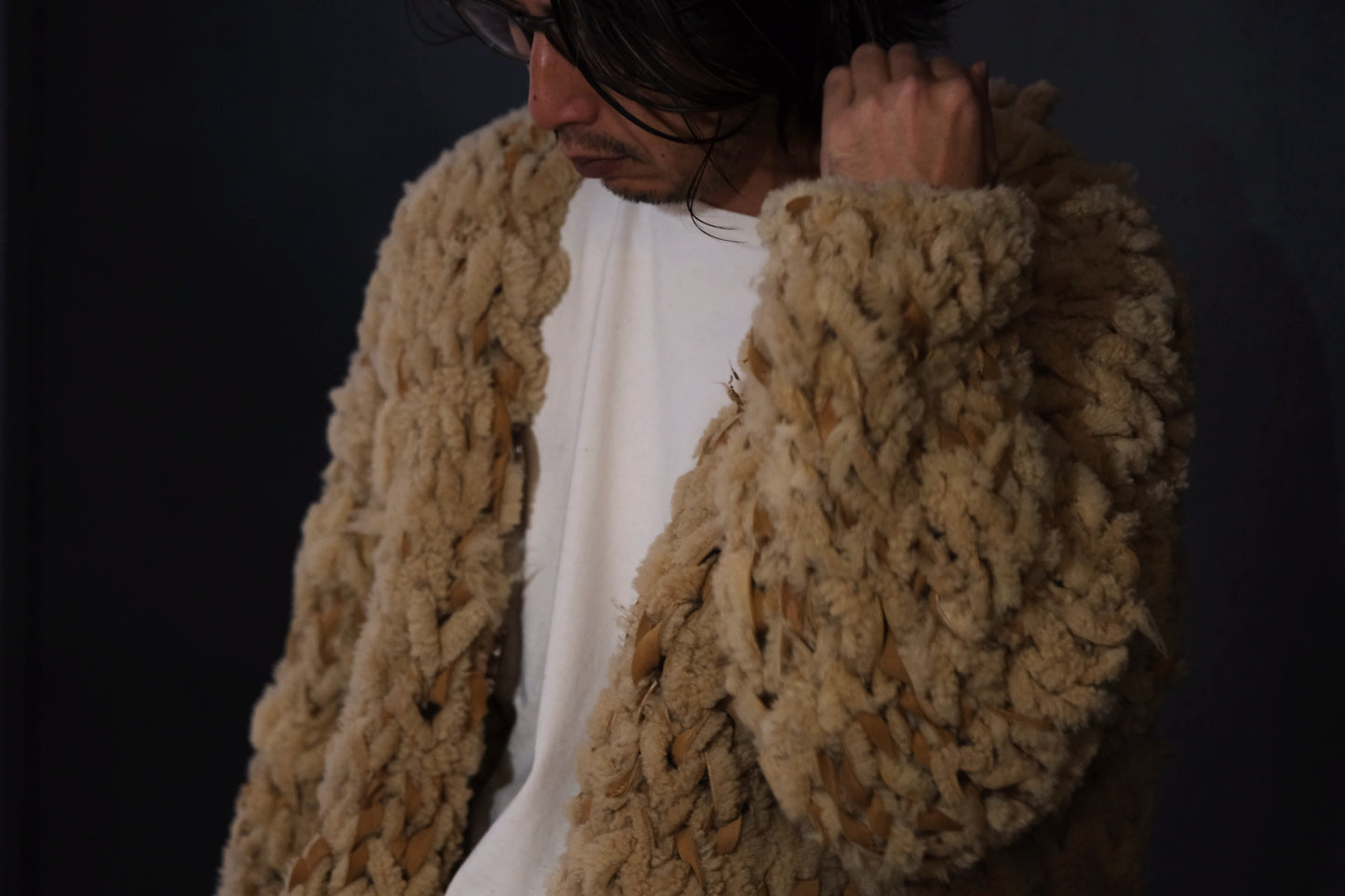 GOOD KARMA DEVELOPMENT/MOUTON CARDIGAN " CHARLIE "/BEIGE