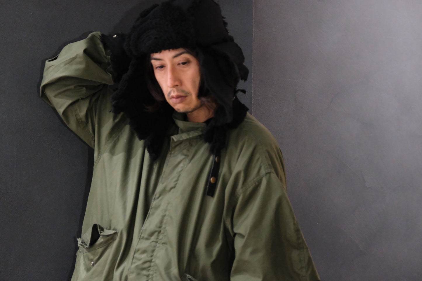 GOOD KARMA DEVELOPMENT /  MOUTON BOMBER CAP “MOORE” / BLACK