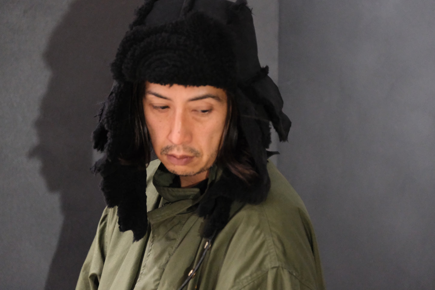 GOOD KARMA DEVELOPMENT /  MOUTON BOMBER CAP “MOORE” / BLACK