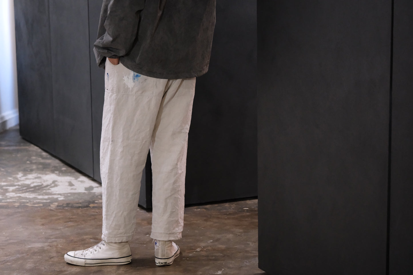 【受注商品】wright. / Convertible baggy linen painter pants