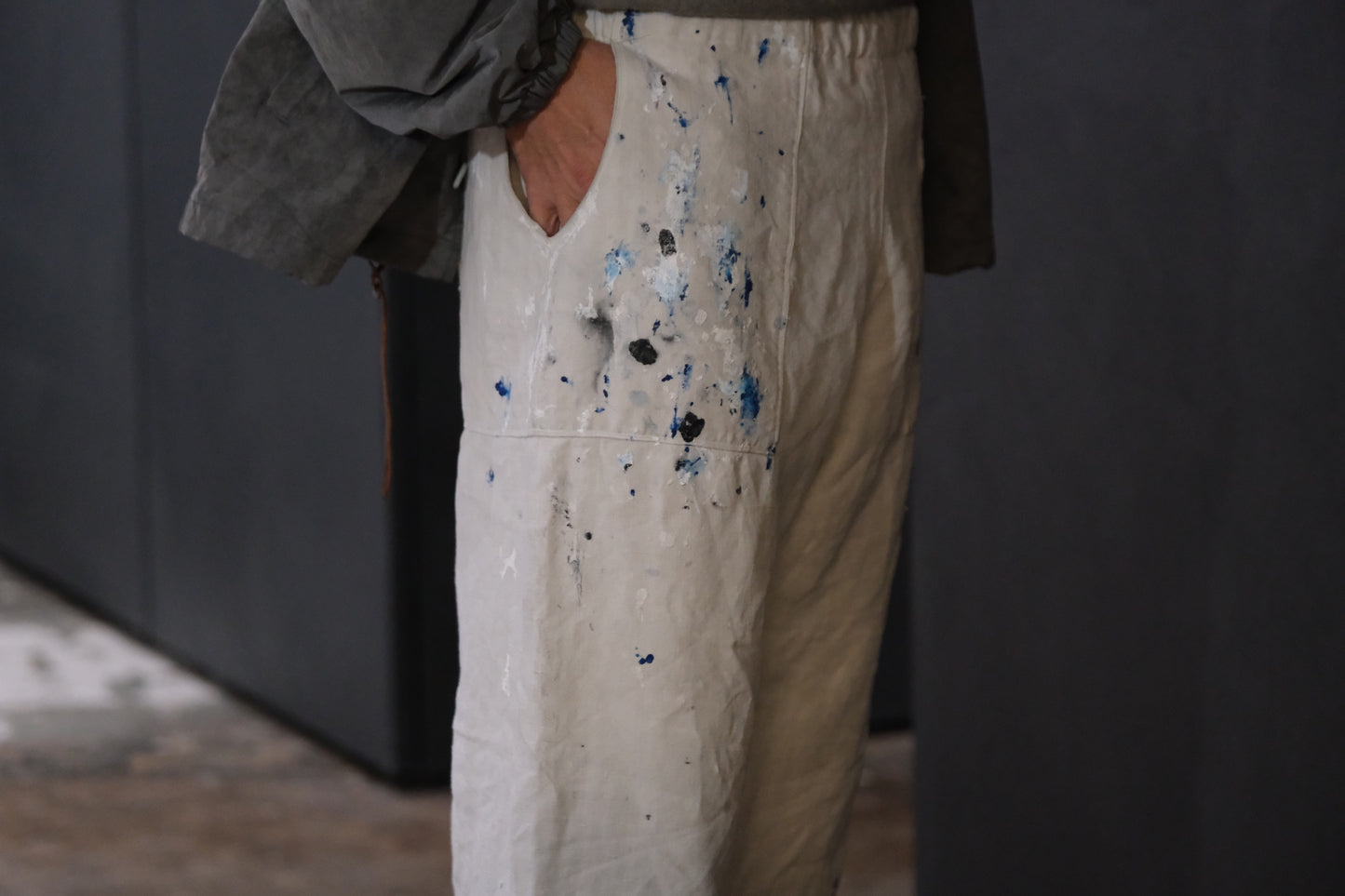 【受注商品】wright. / Convertible baggy linen painter pants