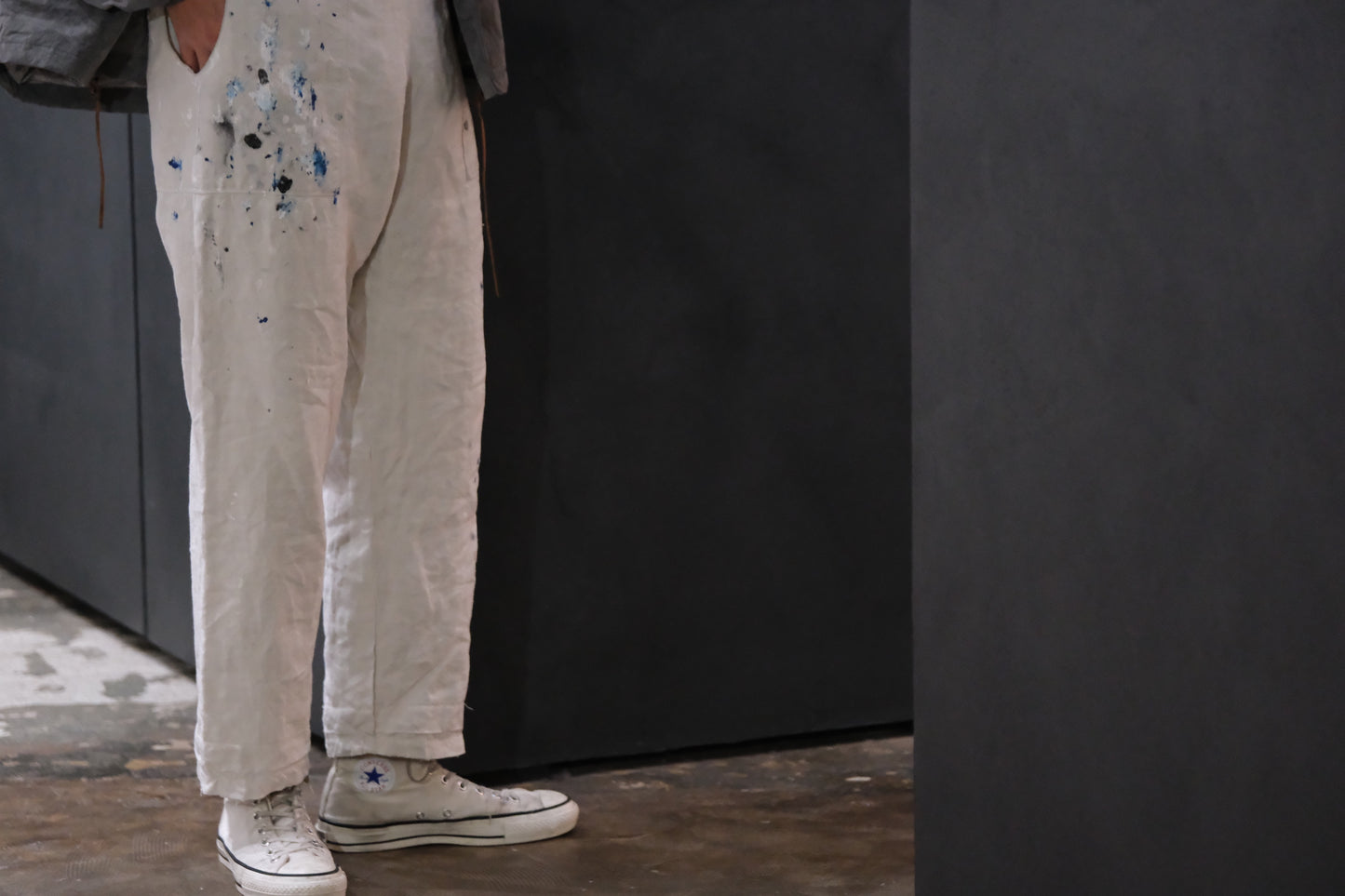 【受注商品】wright. / Convertible baggy linen painter pants