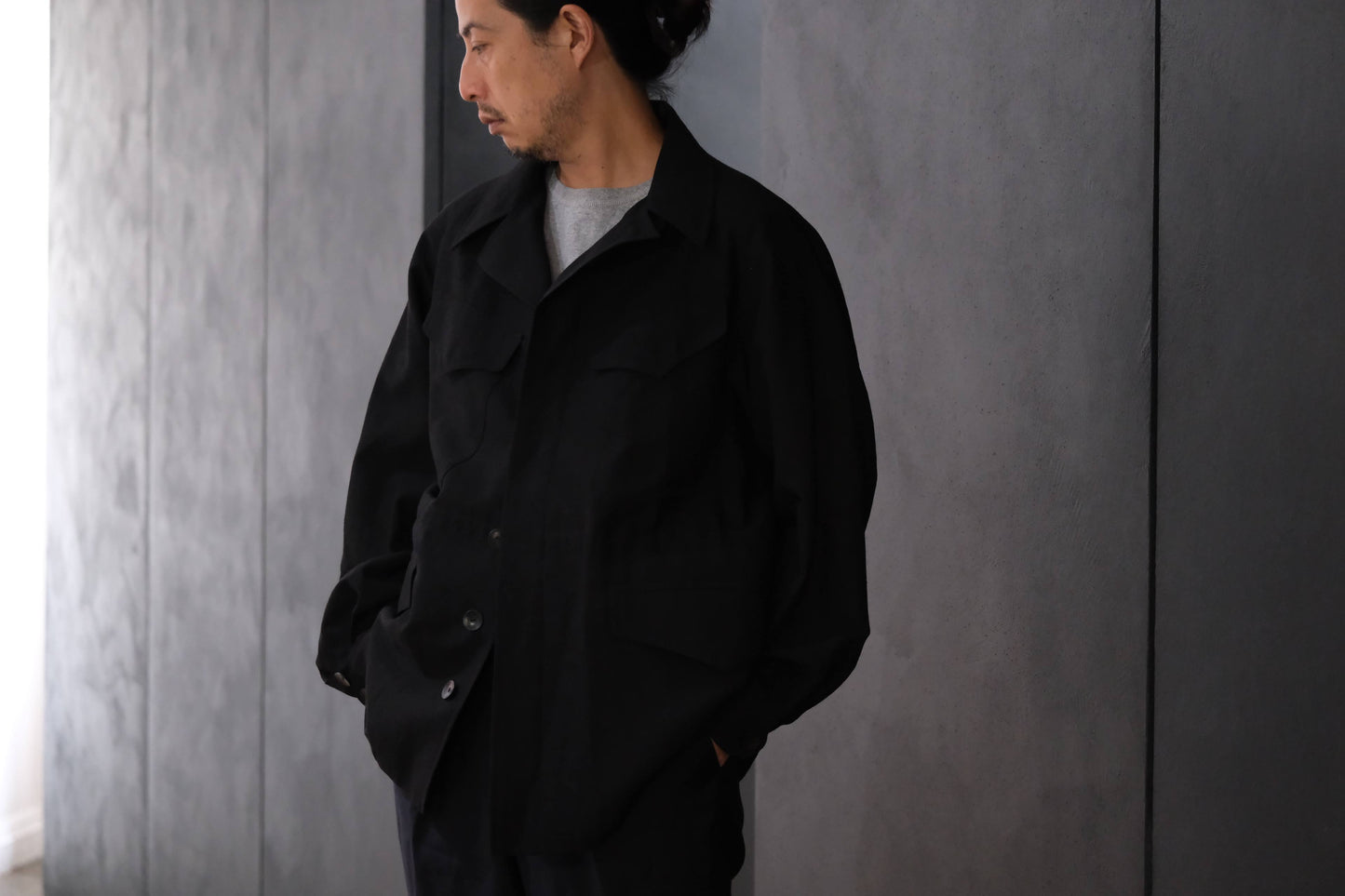 2027SS受注商品 COHÉRENCE/ROBERT-P/WOOL/LINEN/MOHAIR/BLACK