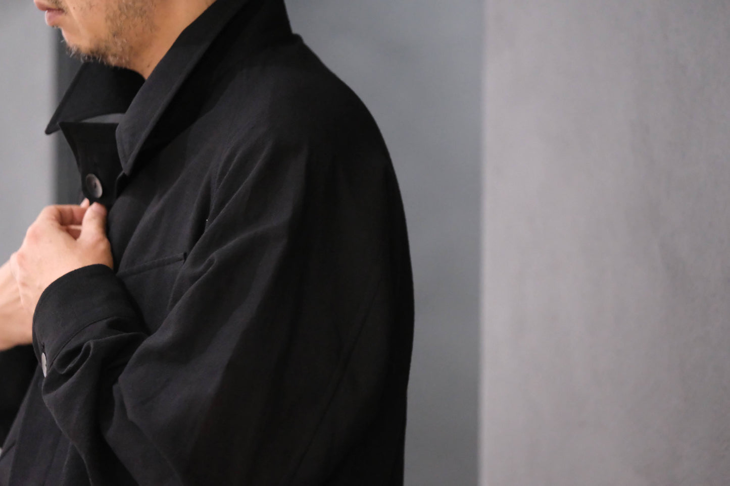 2027SS受注商品 COHÉRENCE/ROBERT-P/WOOL/LINEN/MOHAIR/BLACK