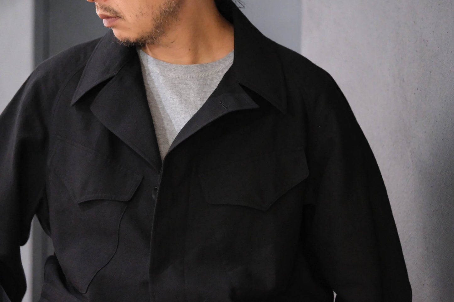 2027SS受注商品 COHÉRENCE/ROBERT-P/WOOL/LINEN/MOHAIR/BLACK