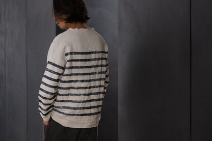 【受注商品】Wright. basque shirts (Indigo Dye & Sumi Dye & Silk needlepunch)