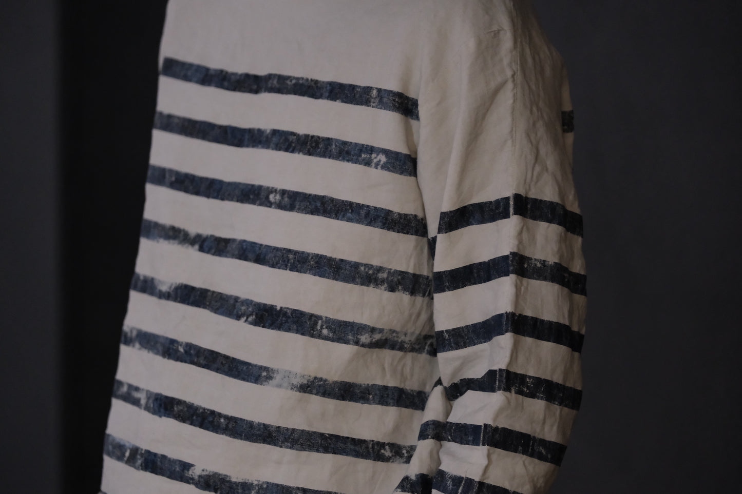 【受注商品】Wright. basque shirts (Indigo Dye & Sumi Dye & Silk needlepunch)