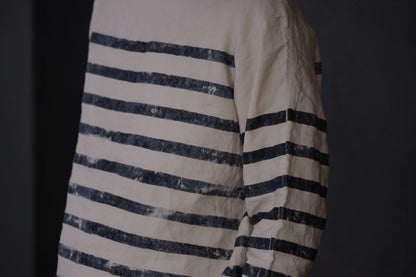 【受注商品】Wright. basque shirts (Indigo Dye & Sumi Dye & Silk needlepunch)