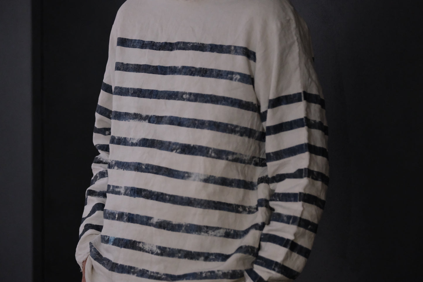 【受注商品】Wright. basque shirts (Indigo Dye & Sumi Dye & Silk needlepunch)