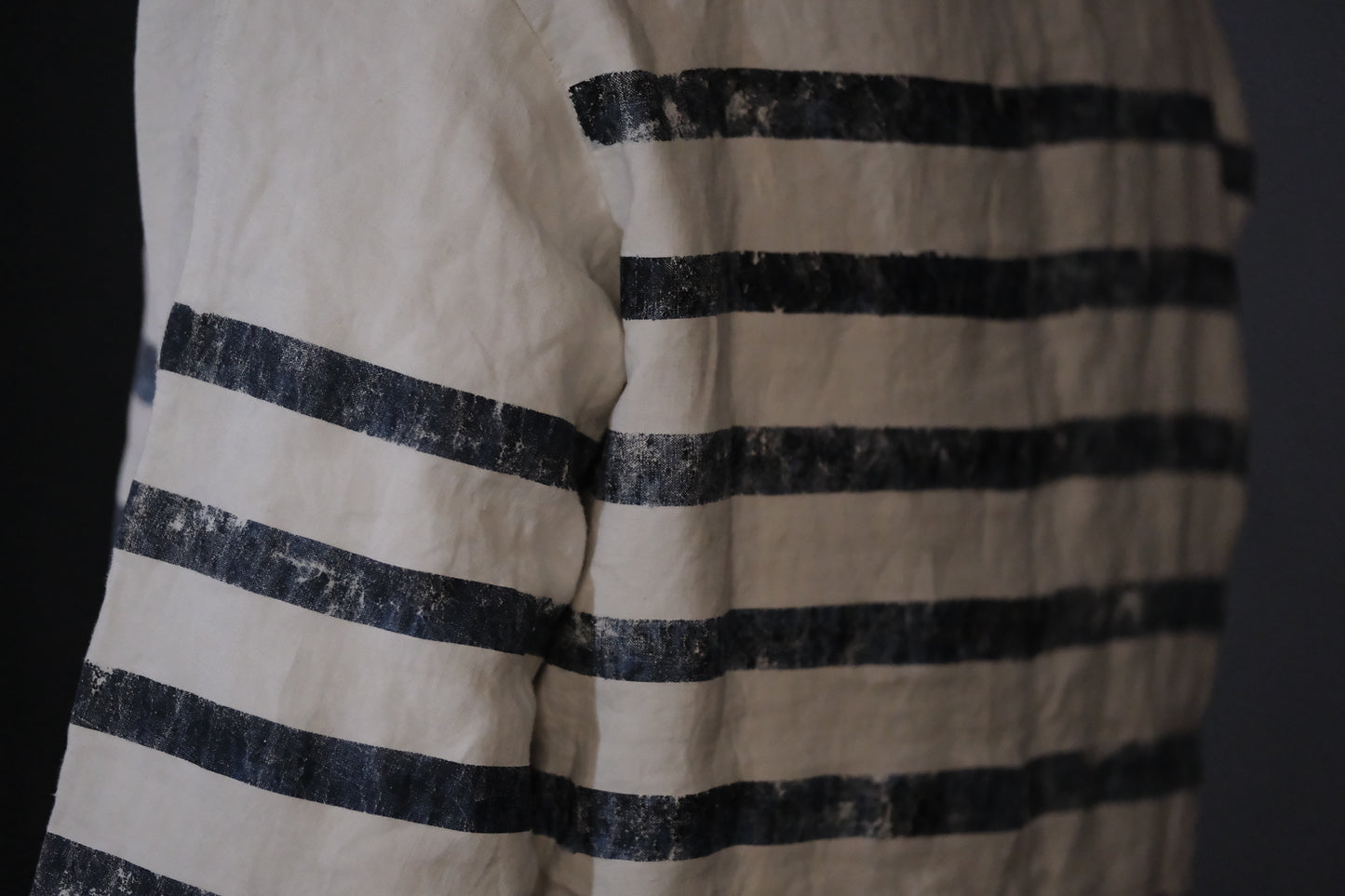 【受注商品】Wright. basque shirts (Indigo Dye & Sumi Dye & Silk needlepunch)