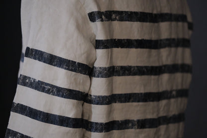 【受注商品】Wright. basque shirts (Indigo Dye & Sumi Dye & Silk needlepunch)