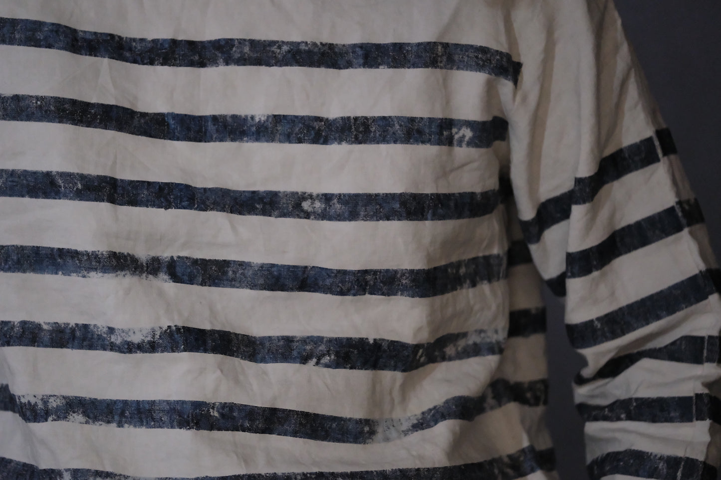 【受注商品】Wright. basque shirts (Indigo Dye & Sumi Dye & Silk needlepunch)