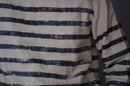 【受注商品】Wright. basque shirts (Indigo Dye & Sumi Dye & Silk needlepunch)