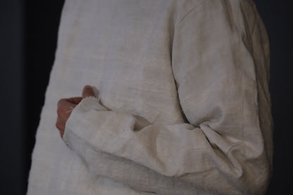 【受注商品】Wright. basque shirts (Indigo Dye & Sumi Dye & Silk needlepunch)