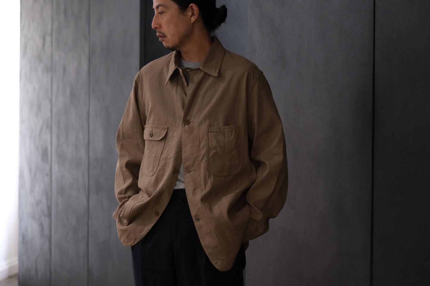 2027SS受注商品 COHÉRENCE/JACKSON/LINEN/COTTON CHEVRON/BROWN