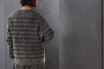 【受注商品】Wright. basque shirts (Indigo Dye & Sumi Dye & Silk needlepunch)