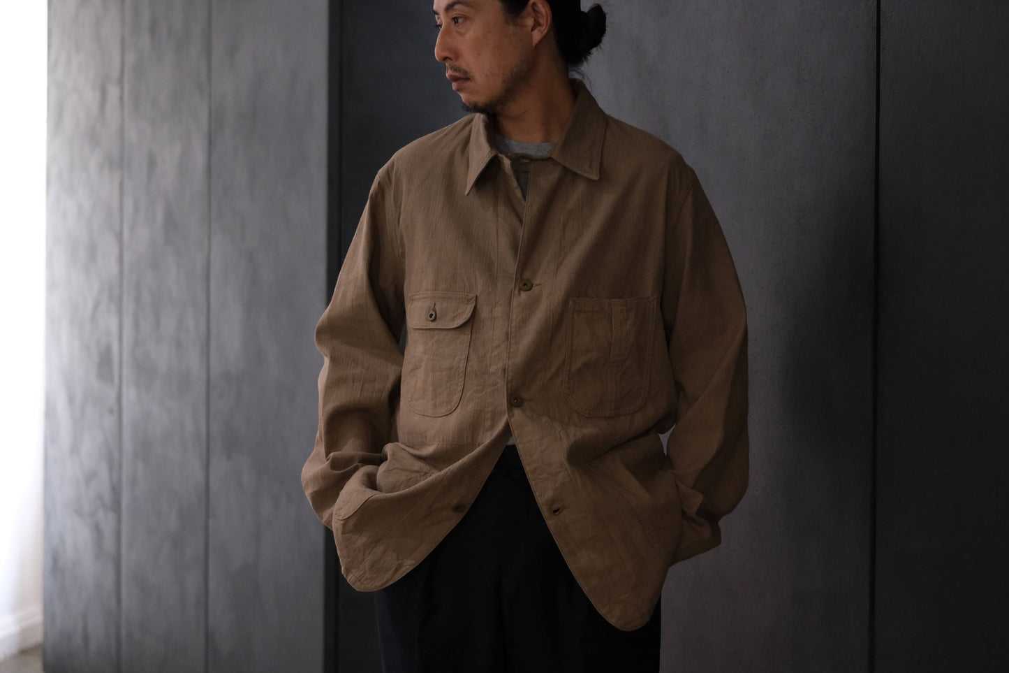 2027SS受注商品 COHÉRENCE/JACKSON/LINEN/COTTON CHEVRON/BROWN