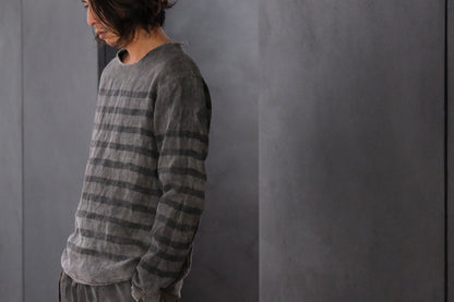 【受注商品】Wright. basque shirts (Indigo Dye & Sumi Dye & Silk needlepunch)