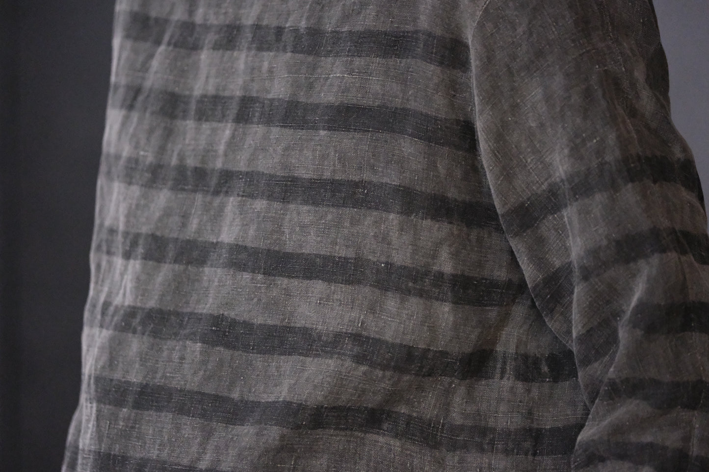 【受注商品】Wright. basque shirts (Indigo Dye & Sumi Dye & Silk needlepunch)