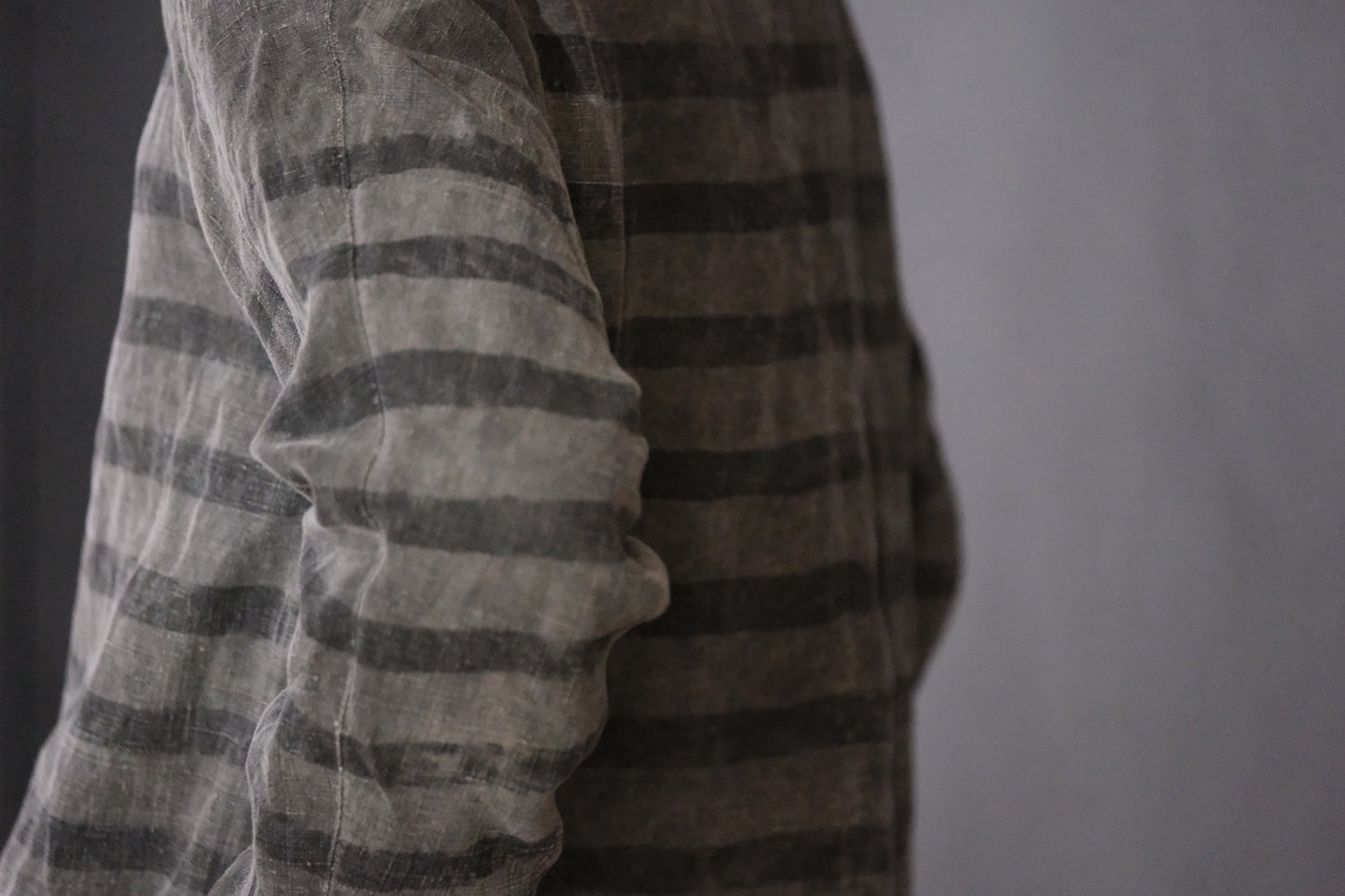 【受注商品】Wright. basque shirts (Indigo Dye & Sumi Dye & Silk needlepunch)