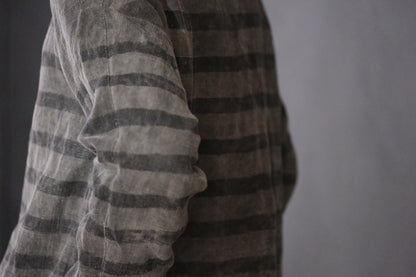 【受注商品】Wright. basque shirts (Indigo Dye & Sumi Dye & Silk needlepunch)