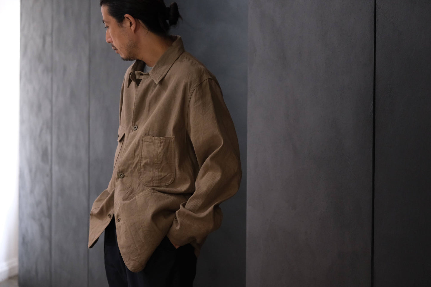 2027SS受注商品 COHÉRENCE/JACKSON/LINEN/COTTON CHEVRON/BROWN