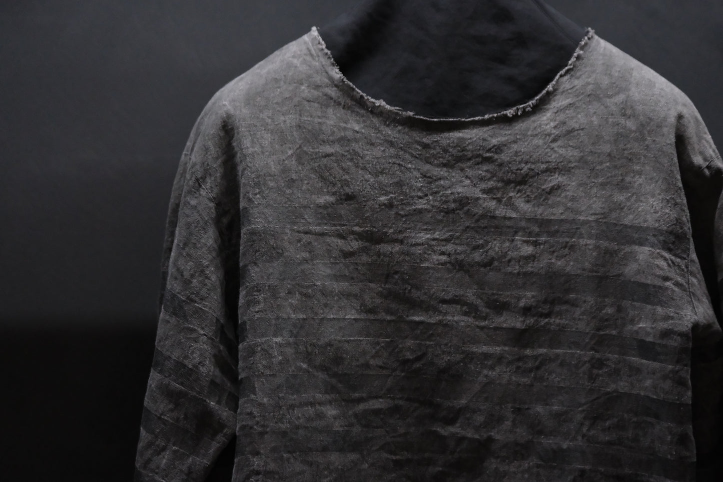 【受注商品】Wright. basque shirts (Indigo Dye & Sumi Dye & Silk needlepunch)