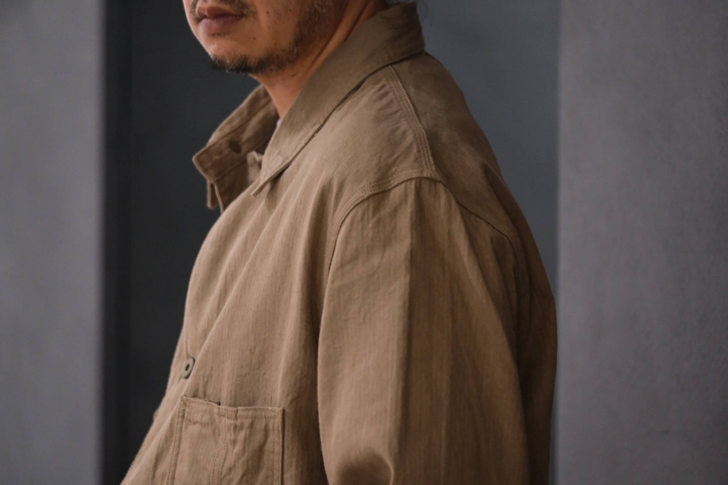 2027SS受注商品 COHÉRENCE/JACKSON/LINEN/COTTON CHEVRON/BROWN
