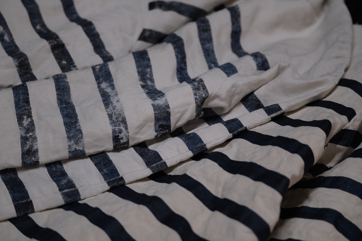 【受注商品】Wright. basque shirts (Indigo Dye & Sumi Dye & Silk needlepunch)