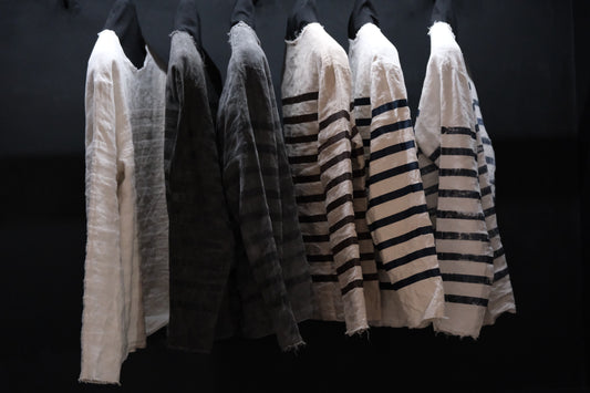 【受注商品】Wright. basque shirts (Indigo Dye & Sumi Dye & Silk needlepunch)