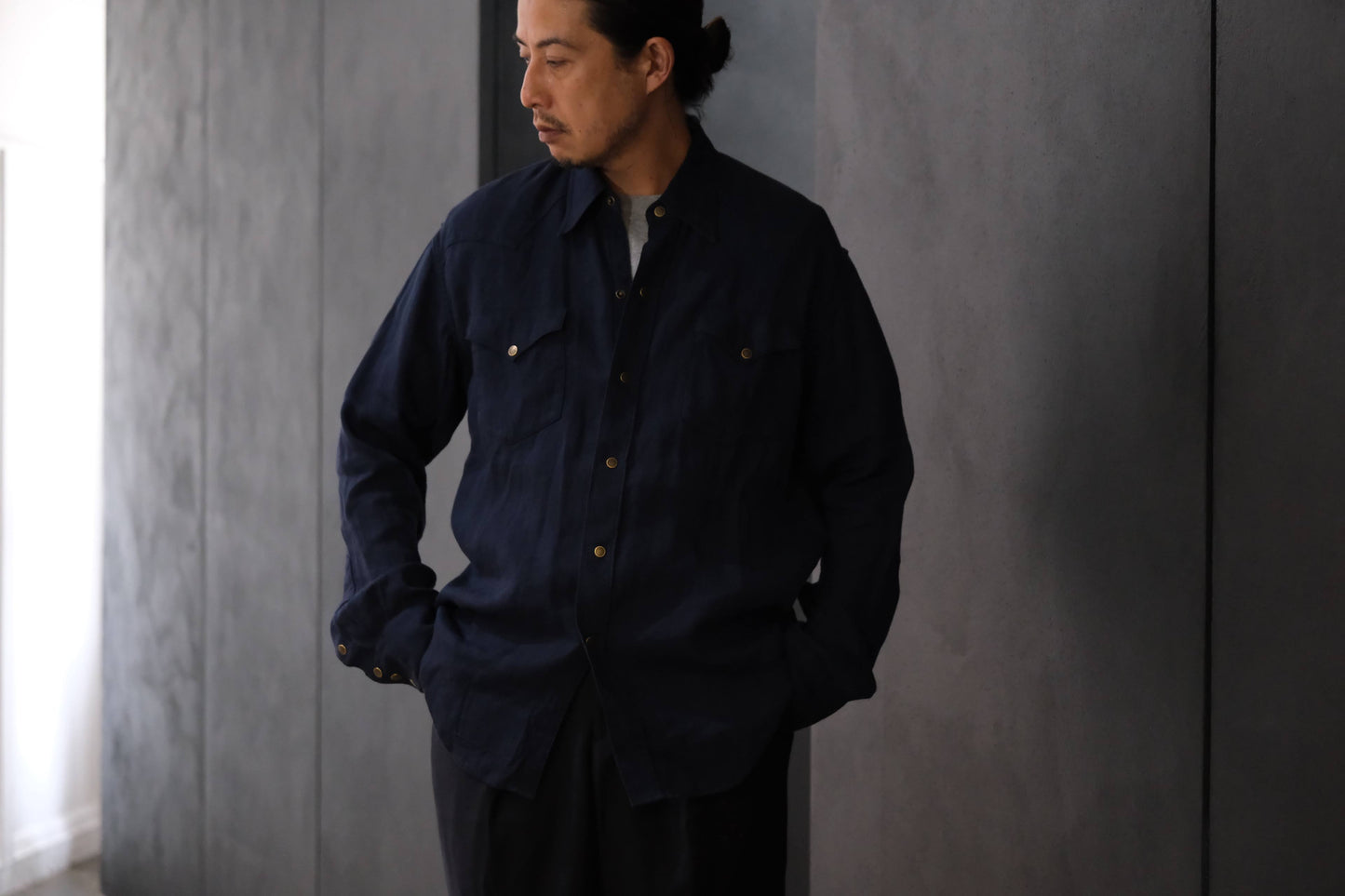 2027SS受注商品 COHÉRENCE/ABIQUIU/AEROCLOTH LINEN/D.BLUE
