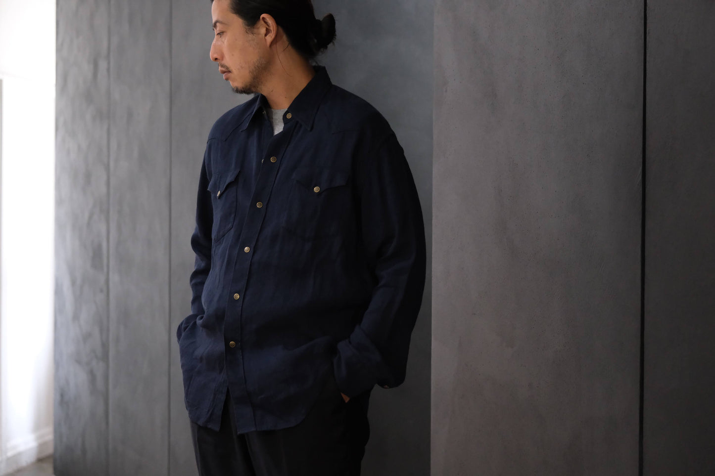 2027SS受注商品 COHÉRENCE/ABIQUIU/AEROCLOTH LINEN/D.BLUE