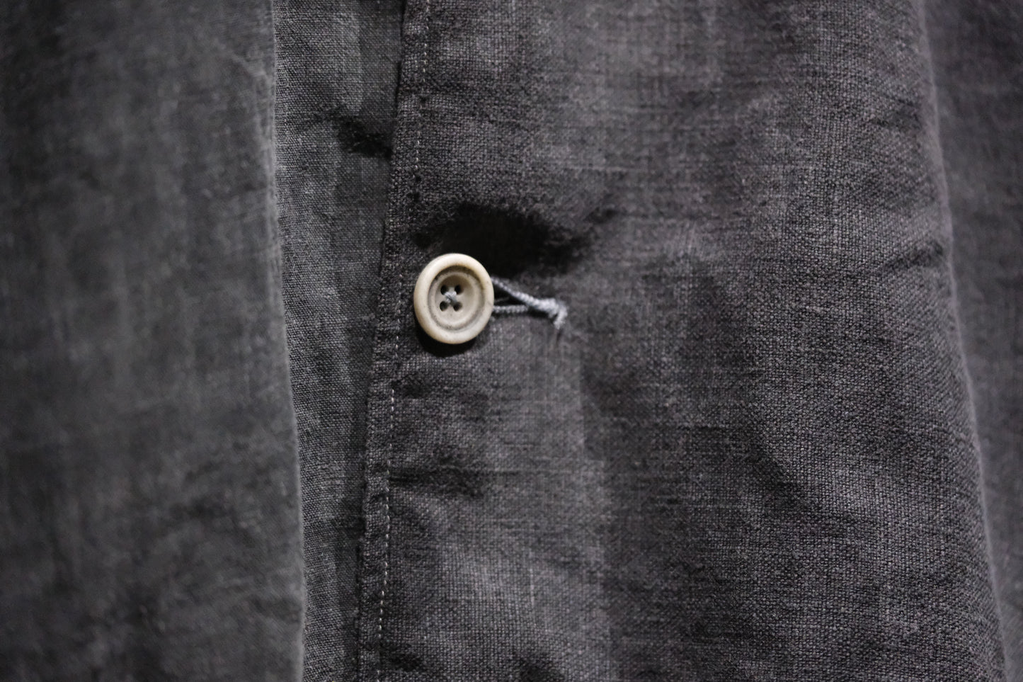 【受注商品】wright. / No-coller coach jacket (Hight density nylon taffeta coating / European vintage linen Sumi ink dye )