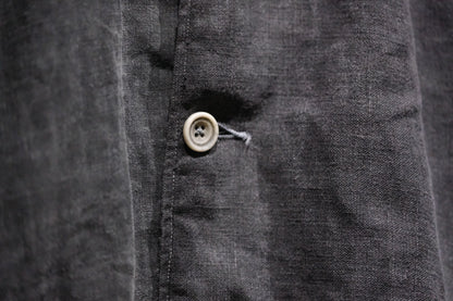 【受注商品】wright. / No-coller coach jacket (Hight density nylon taffeta coating / European vintage linen Sumi ink dye )