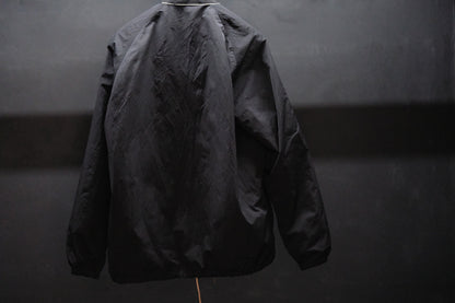 【受注商品】wright. / No-coller coach jacket (Hight density nylon taffeta coating / European vintage linen Sumi ink dye )