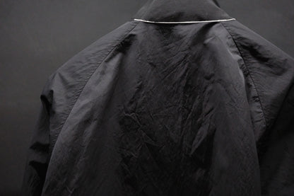 【受注商品】wright. / No-coller coach jacket (Hight density nylon taffeta coating / European vintage linen Sumi ink dye )