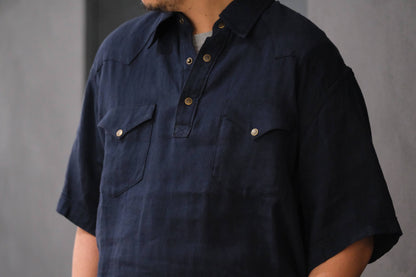 2027SS受注商品 COHÉRENCE/ABIQUIU S/AEROCLOTH LINEN/D.BLUE