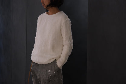 【受注商品】wright./Reversible gauze shirt (High density linen gauze / Organic cotton double gauze)