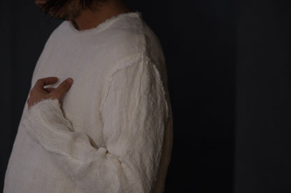 【受注商品】wright./Reversible gauze shirt (High density linen gauze / Organic cotton double gauze)