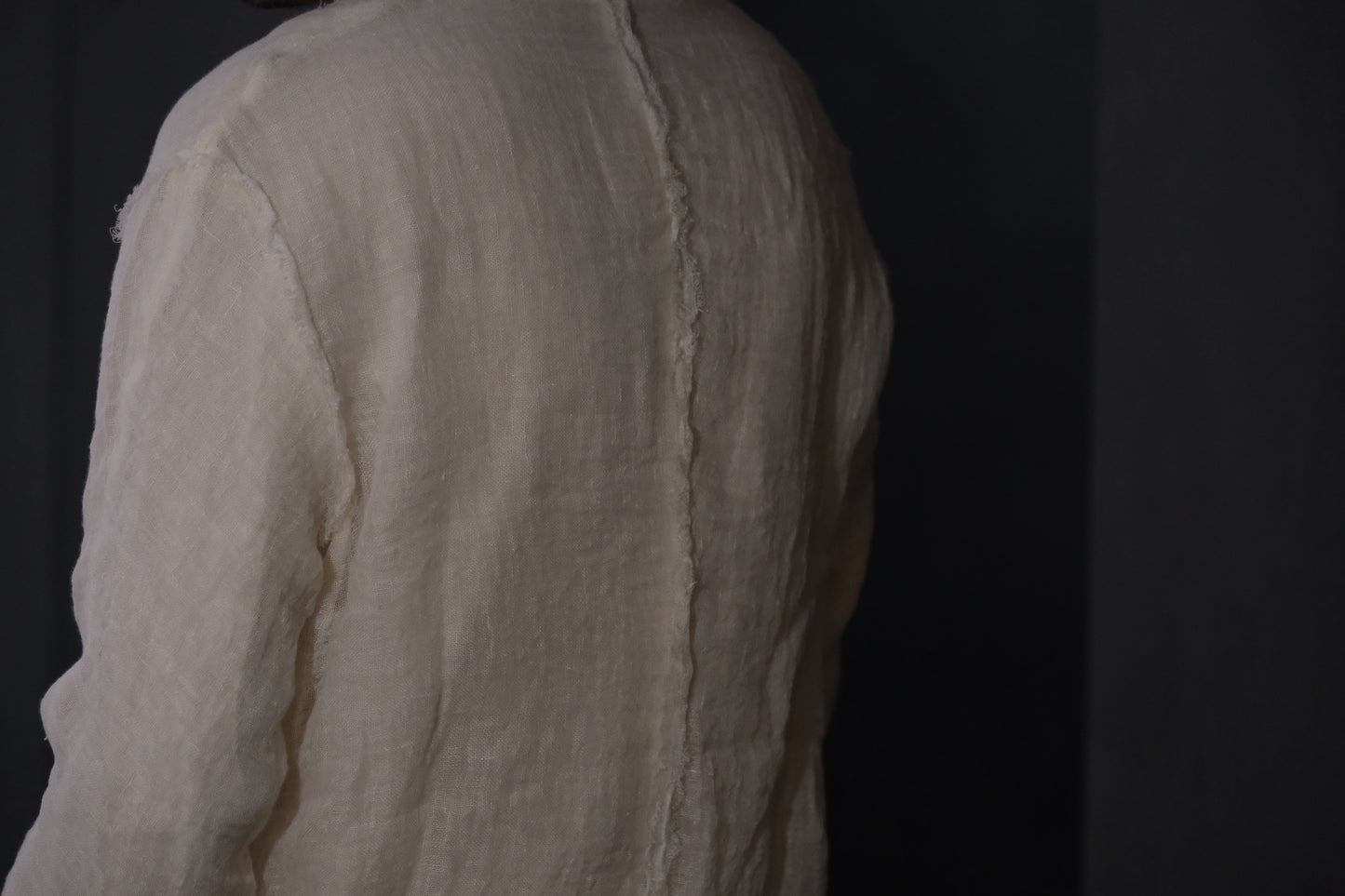 【受注商品】wright./Reversible gauze shirt (High density linen gauze / Organic cotton double gauze)