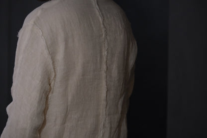 【受注商品】wright./Reversible gauze shirt (High density linen gauze / Organic cotton double gauze)